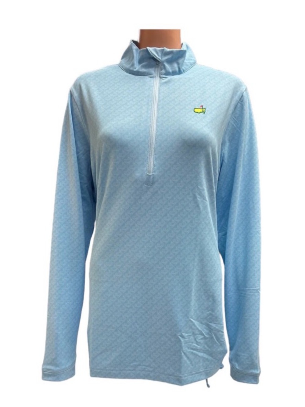Magnolia Lane Masters Tech Light  Blue Diamond Map Logo Pattern 1/4 Zip Pullover